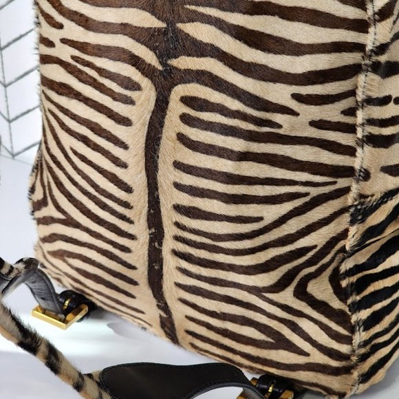 Fendi Mamma Baguette Animal Print and Calf Leather Backpack - Picture 12 of 15